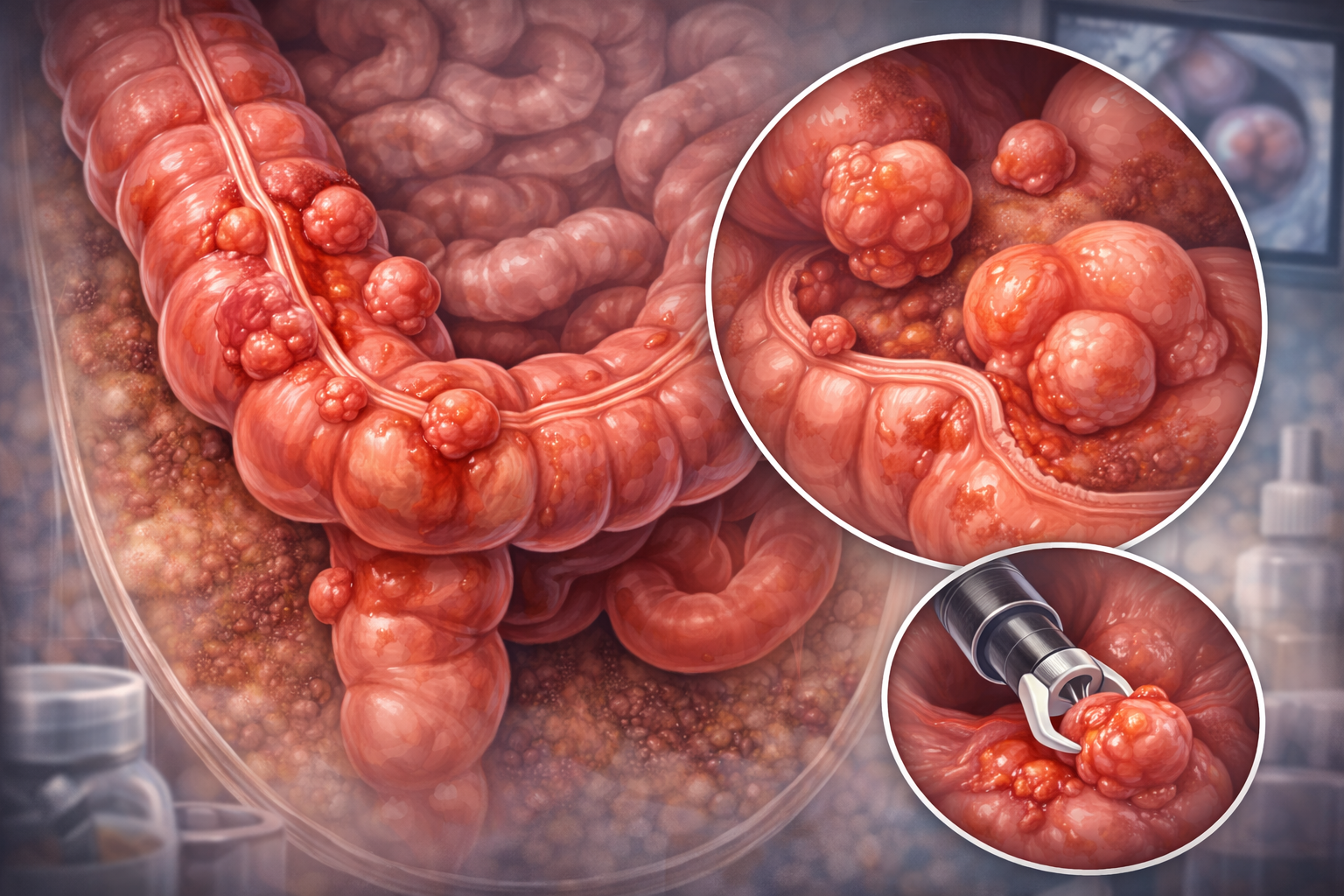 پولیپ روده چیست؟ علائم، انواع، خطر سرطان و روشهای درمان